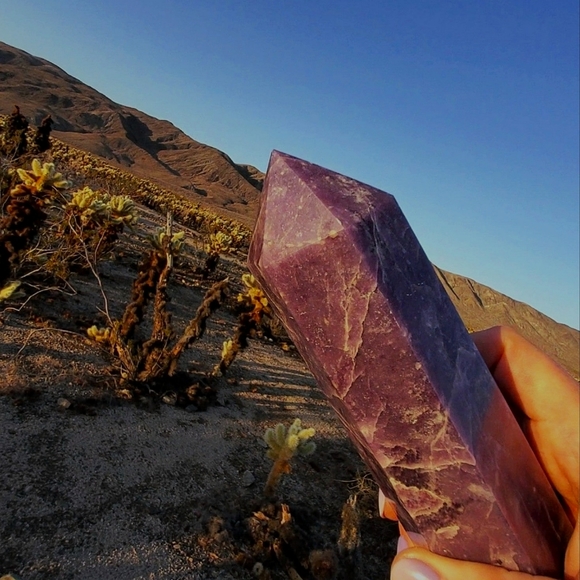 Tall & Chunky Deep Purple Lepidolite Tower-- 9 Inches Tall!!! - Picture 8 of 12